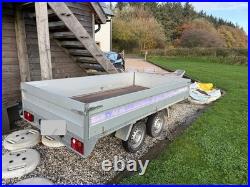 10ft x 6ft Dropside Twin Axle Trailer. Used (very little use) fully braked