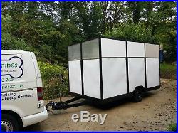 11ft x 6ft trailer. Tows brilliantly. Side and rear ramp