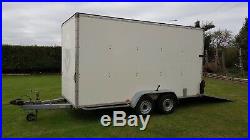14ft Blue Line Twin Axle Tow A Van Box Trailer Ramp Door Blueline 3500kg