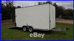 14ft Blue Line Twin Axle Tow A Van Box Trailer Ramp Door Blueline 3500kg