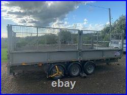 16ft Ifor Williams Dropside Cage Side Tri Axle Trailer