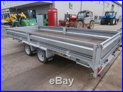 16ft Indespension Flat Bed Trailer 3.5 Ton Transport Plant Car Garden Builders