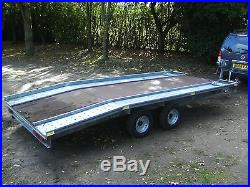 2009 S. G. M. 2000kg 14ft Beavertail Car Transporter Trailer With Ramps/winch