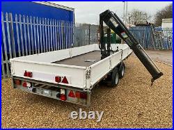 2015 Ifor Williams LM166G Twin Axle Trailer With Crane Hiab 3.5 Ton 16ft No VAT
