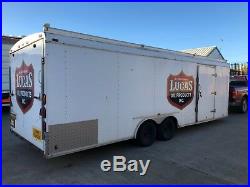 24ft x 8ft Enclosed American car/race transporter trailer with 8mx4m Awning