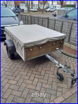 5ft x 4ft Utility Trailer With Tailgate, Spare Wheel, Cover & Lockable Hitch 5ft x 4ft Utility Trailer With Tailgate, Spare Wheel, Cover & Lockable Hitch