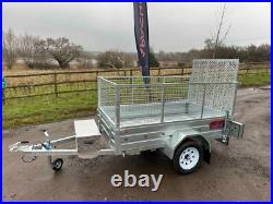 7ft X 4ft Trailer Ex Demo, With Cage Kit Rear Ramp Alloy Toolbox Rear Props 7ft X 4ft Trailer Ex Demo, With Cage Kit Rear Ramp Alloy Toolbox Rear Props