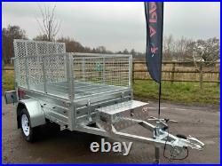 7ft X 4ft Trailer Ex Demo, With Cage Kit Rear Ramp Alloy Toolbox Rear Props 7ft X 4ft Trailer Ex Demo, With Cage Kit Rear Ramp Alloy Toolbox Rear Props