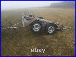 8ftx6ft twin axle, tiltbed flatbed plant/car trailer, ifor williams, indespension