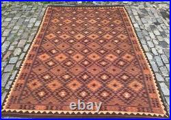 A CLASSY OLD HANDMADE TRADITIONAL ORIENTAL WOOL ON COTTON KILIM (308 x 190 cm) A CLASSY OLD HANDMADE TRADITIONAL ORIENTAL WOOL ON COTTON KILIM (308 x 190 cm)
