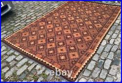 A CLASSY OLD HANDMADE TRADITIONAL ORIENTAL WOOL ON COTTON KILIM (308 x 190 cm) A CLASSY OLD HANDMADE TRADITIONAL ORIENTAL WOOL ON COTTON KILIM (308 x 190 cm)