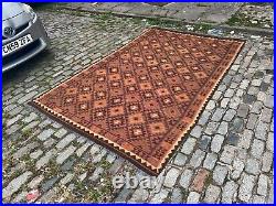 A CLASSY OLD HANDMADE TRADITIONAL ORIENTAL WOOL ON COTTON KILIM (308 x 190 cm) A CLASSY OLD HANDMADE TRADITIONAL ORIENTAL WOOL ON COTTON KILIM (308 x 190 cm)