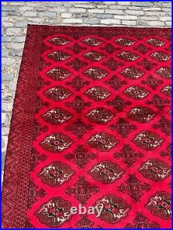 A FABOLOUS OLD HANDMADE TRADITIONAL TURKMEN ORIENTAL RUG (345 x 270 cm)