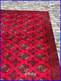 A FABOLOUS OLD HANDMADE TRADITIONAL TURKMEN ORIENTAL RUG (345 x 270 cm)