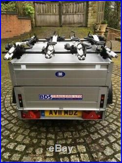 Aluminium Anssems camping trailer with 4 Thule bike racks & accessories