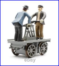 Bachmann'g' Gauge 96201 Hand Car With Trailer & Figures