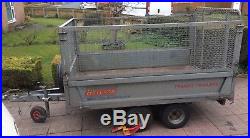 Bateson 7 x 4 Small wheeled twin axle unbraked trailer with cage and ramp