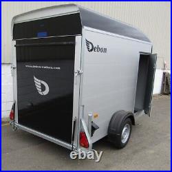 Black Debon C300 Box Van Motorcycle Camping Bike Trailer. INC Side Door