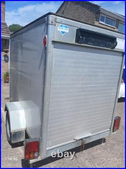 Blue Line Single Axle Roller Shutter Door Box Van Trailer Good Condition. 7x4x5