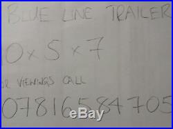 Blue Line Twin Axle Box Trailer 10x5x7 Drop Down Ramp Vgc Read