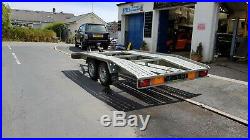 Boro twin axle car transporter trailer. 2.6 ton gross approx 550kg unladen