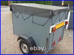 Box Trailer Single Axle With Waterproof Cover With Rear Drop Down Ramp Vgc