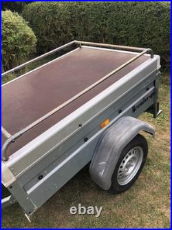 Brenderup 1150 S Camping Trailer, Locking Hydraulic Hinged Lid, Rack Bars, Cover