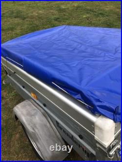 Brenderup 1150 S Camping Trailer, Locking Hydraulic Hinged Lid, Rack Bars, Cover
