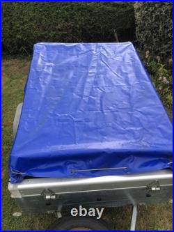 Brenderup 1150 S Camping Trailer, Locking Hydraulic Hinged Lid, Rack Bars, Cover