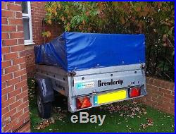 Brenderup 1205s Galvanised Trailer & Spare Wheel, Cover & Double Rail Extension