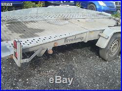 Brenderup tilt bed car transporter trailer