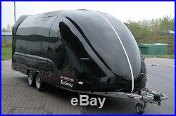 Brian James RS5 enclosed covered car trailer transporter gloss black