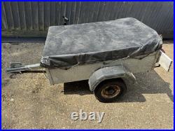 Caddy metal box trailer, camping with cover, spare wheel collection only Caddy metal box trailer, camping with cover, spare wheel collection only