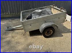 Caddy metal box trailer, camping with cover, spare wheel collection only Caddy metal box trailer, camping with cover, spare wheel collection only