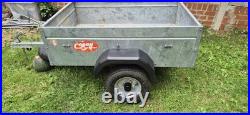 Caddy metal box trailer, camping with cover, spare wheel collection only Caddy metal box trailer, camping with cover, spare wheel collection only