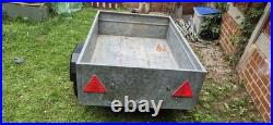 Caddy metal box trailer, camping with cover, spare wheel collection only Caddy metal box trailer, camping with cover, spare wheel collection only