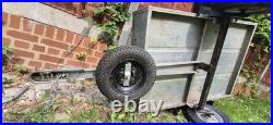 Caddy metal box trailer, camping with cover, spare wheel collection only Caddy metal box trailer, camping with cover, spare wheel collection only