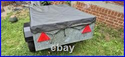 Caddy metal box trailer, camping with cover, spare wheel collection only Caddy metal box trailer, camping with cover, spare wheel collection only
