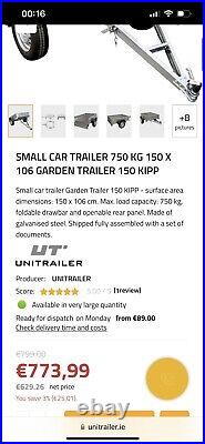 Camping Garden Trailer Foldable A Frame Stand Up Fold Away 750kg 106x150cm