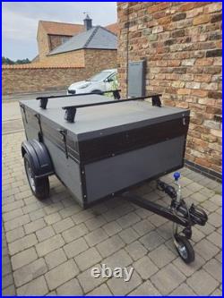 Camping Trailer With Lift Up Lid And Roof Bars For Bike Racks Or Roof Box Etc
