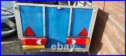 Camping trailer with lid. Large wooden Box trailer with drop tail
