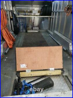 Car Motorcycle Enclosed Twin Axle Trailer with Ramp, Lighting, Winch, Movers