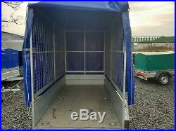 Car Trailer 2700kg with heavy duty ramp, high mesh and cover (mini digger)