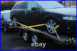 Car Trailer Transporter Twin Axle Heavy Duty Galvanised 2700 KG Gvw With Straps