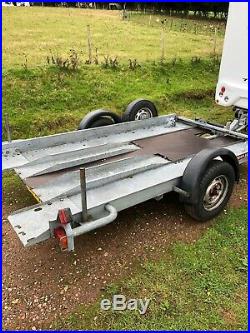 Car transporter trailer Brian James. Used condition, 3.2m long x 1.8m wide