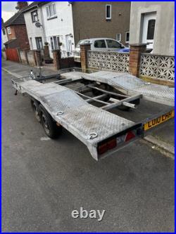 Car transporter trailer hire long 2600kg. Straps supplied. Flexible pick up