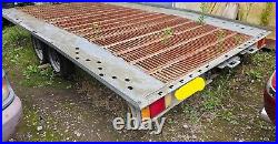 Car transporter trailer with winch