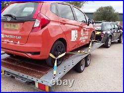 Car transporter trailer with winch