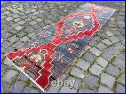 Carpet, Bohemian wool runner rug, Turkish vintage handmade rug runner, 1,8x5,7 ft