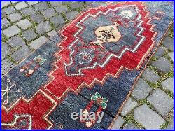 Carpet, Bohemian wool runner rug, Turkish vintage handmade rug runner, 1,8x5,7 ft